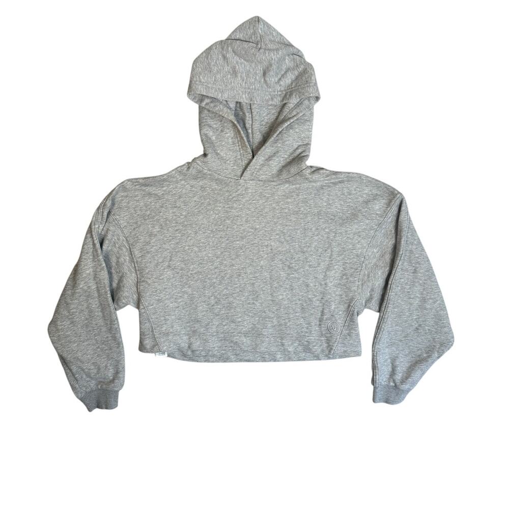 Vuori Sedona Pullover Cropped Hoodie Sweatshirt Heather Gray XS